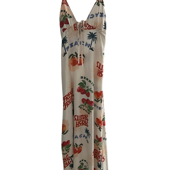 Paper Heart Womens Summer Maxi Dress Size XS FRESH FRUITS Sexy Back - Picture 3 of 12